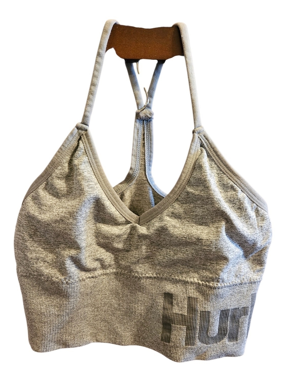 Hurley Light Grey Seamless Racerback Sports Bra